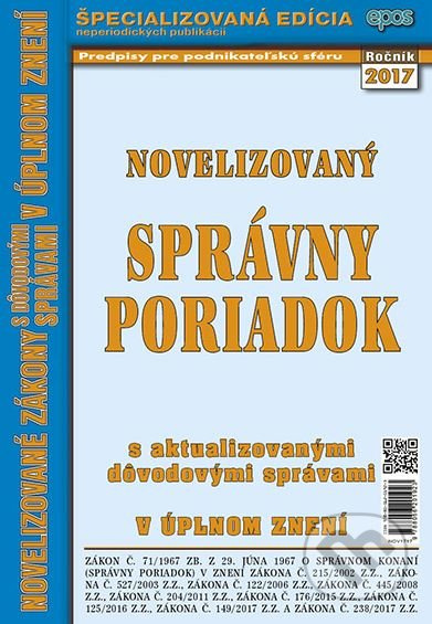 Novelizovaný Správny poriadok (s aktualizovanými dôvodovými správami v úplnom znení) - kniha z kategorie Právo
