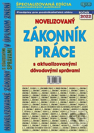 Novelizovaný Zákoník práce (s aktualizovanými dôvodovými správami v úplnom znení) - kniha z kategorie Právo