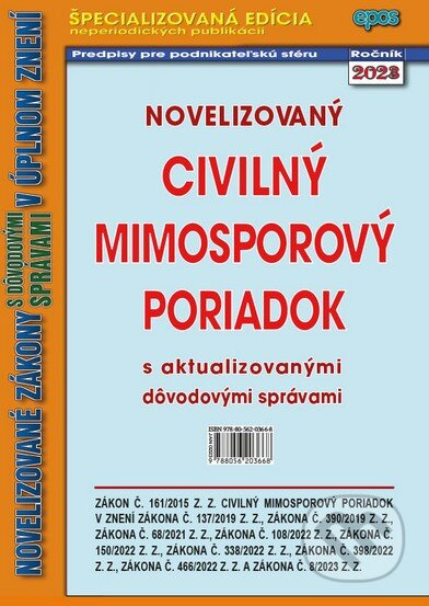 Novelizovaný Civilný mimosporový poriadok (s aktualizovanými dôvodovými správami) - kniha z kategorie Právo
