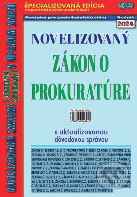 Novelizovaný Zákon o prokuratúre - kniha z kategorie Trestní právo