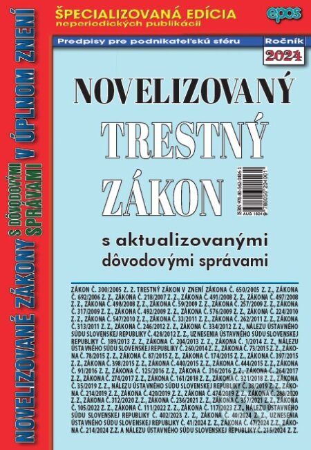 Novelizovaný Trestný zákon (s aktualizovanými dôvodovými správami v úplnom znení) - kniha z kategorie Právo