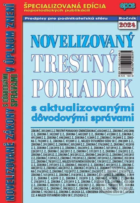 Novelizovaný Trestný poriadok (s aktualizovanými dôvodovými správami v úplnom znení) - kniha z kategorie Trestní právo