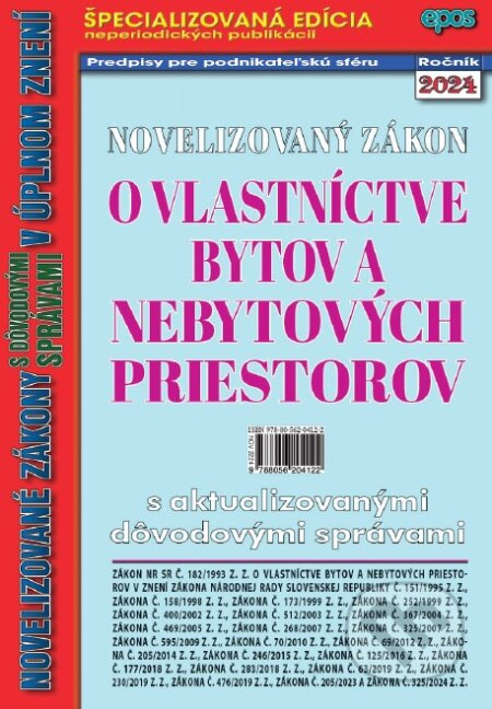 Novelizovaný zákon o vlastníctve bytov a nebytových priestorov - kniha z kategorie Právo