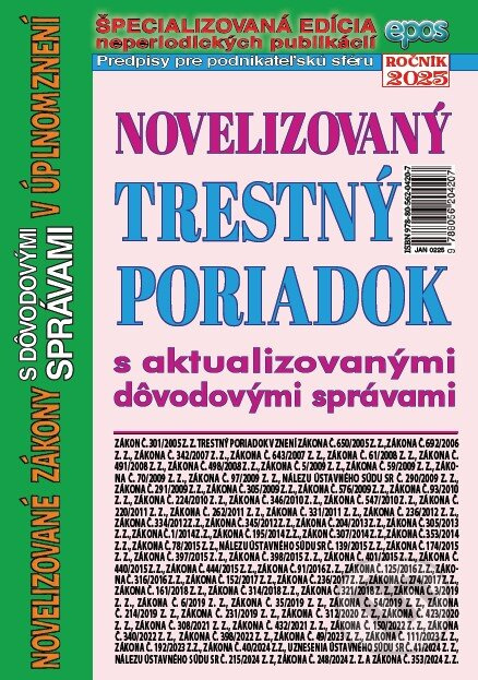 Novelizovaný Trestný poriadok (s aktualizovanými dôvodovými správami v úplnom znení) - kniha z kategorie Trestní právo