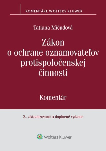 Zákon o ochrane oznamovateľov protispoločenskej činnosti - kniha z kategorie Právo