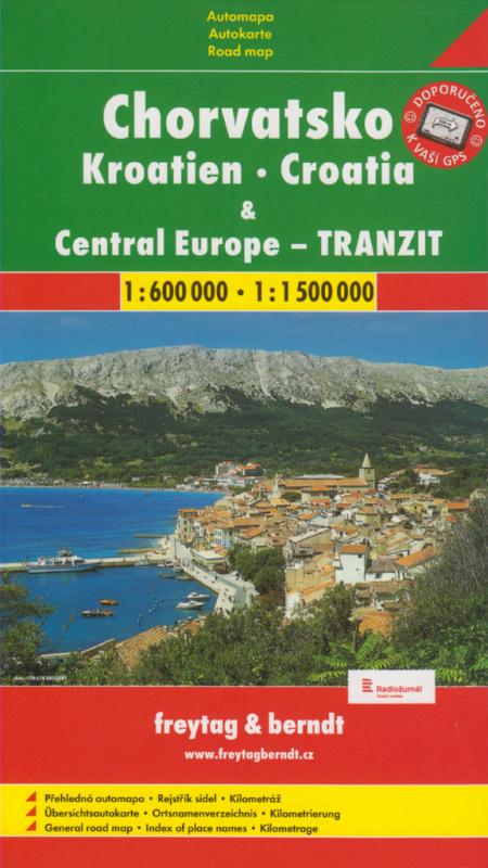 Chorvátsko, Central Europe - tranzit 1:600 000   1:1 500 000