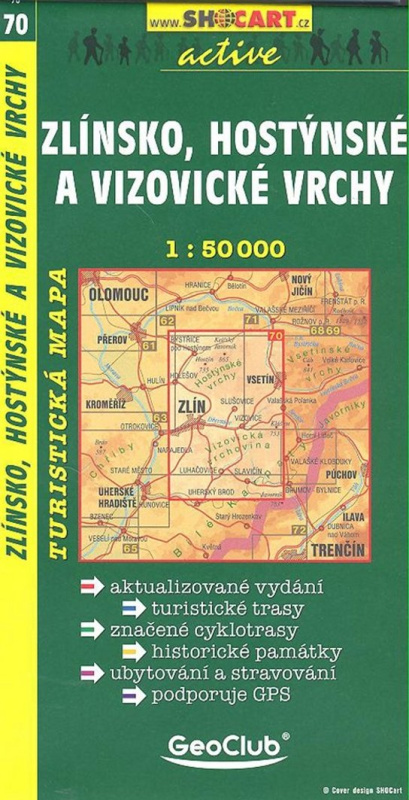 Zlínsko, Hostýnske a Vizovické vrchy 1:50 000 (Turistická mapa 070)
