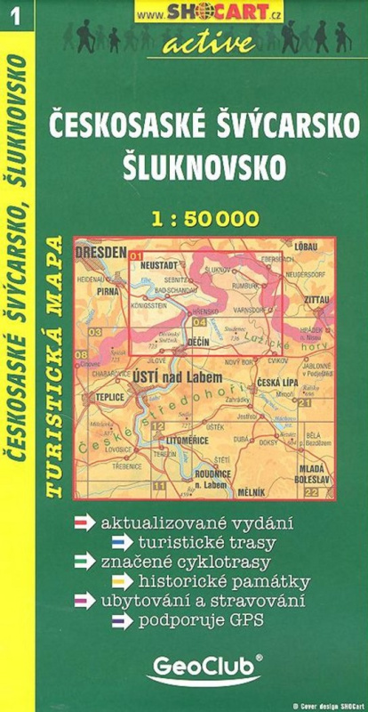 Českosaské Švýcarsko, Šluknovsko / Turistická mapa SHOCart