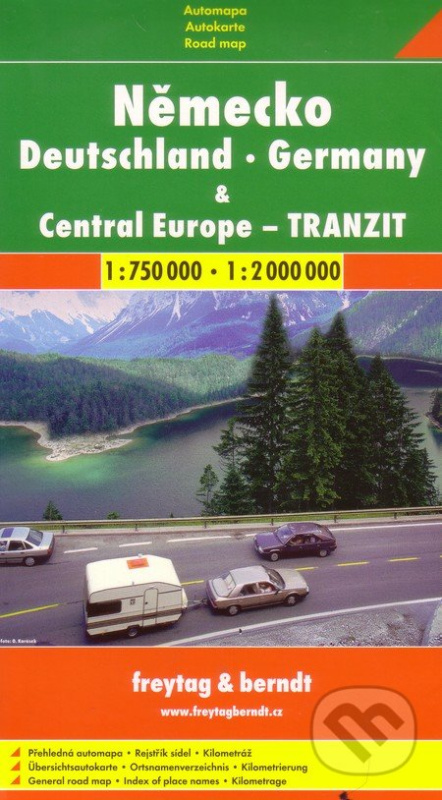 Německo, Central Europe - tranzit  1:750 000   1: 2 000 000