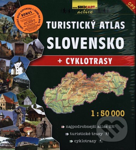 Turistický atlas SLOVENSKO 1:50 000 (Najpodrobnejší atlas SR/Turistické trasy/Cyklotrasy)