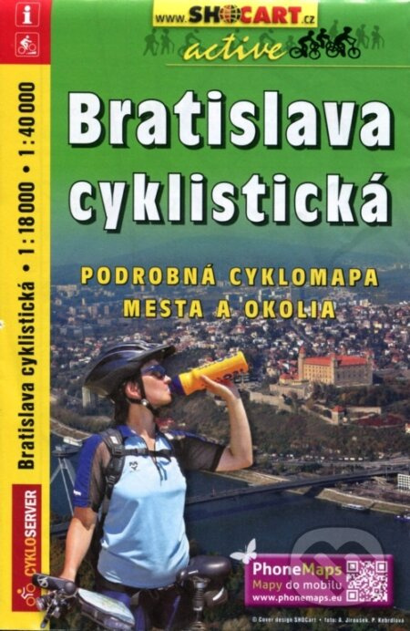 Bratislava cyklistická 1:18 000, 1:40 000 (Podrobná cyklomapa)
