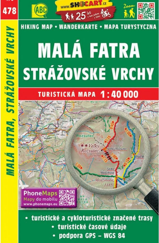 Malá Fatra, Strážovské vrchy 1:40 000 (Turistická mapa 478)