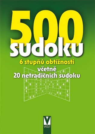 500 sudoku (6 stupňů obtížnosti včetně 20 netradičních sudoku)