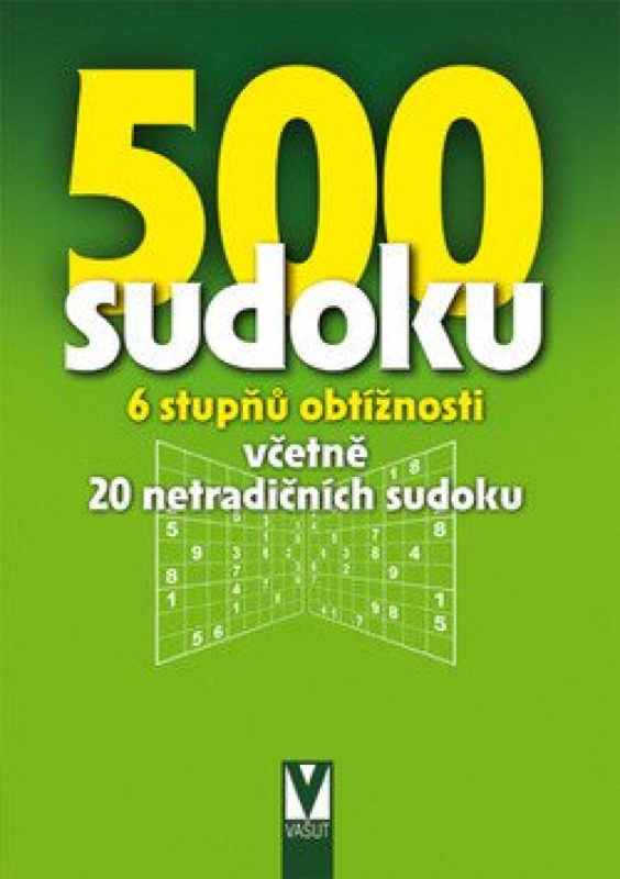 500 sudoku (6 stupňů obtížnosti včetně 20 netradičních sudoku)