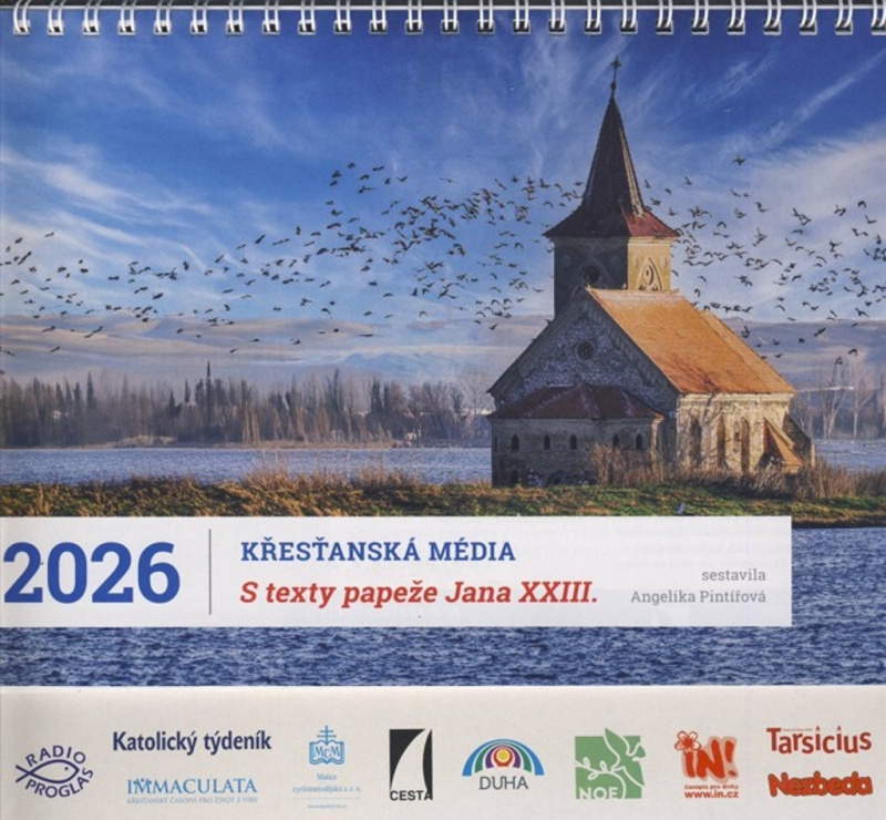 Stolní kalendář Křesťanská média 2026 - s texty papeže Jana XXIII.