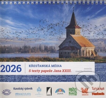 Stolní kalendář Křesťanská média 2026 - s texty papeže Jana XXIII.