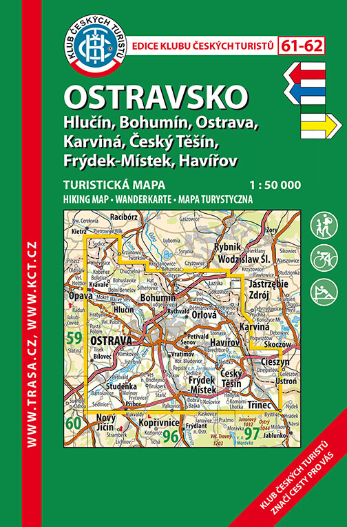 KČT 61-62 Ostravsko 1:50 000 / Turistická mapa, 1. vydání 2016