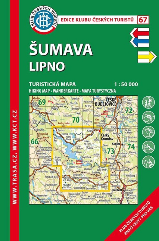 KČT 67 Šumava Lipno 1:50 000 Turistická mapa