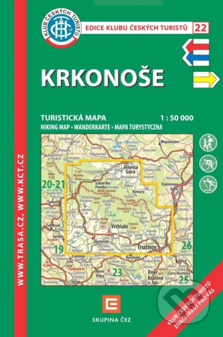 KČT 22 Krkonoše 1:50T Turistická mapa Klub českých turistů