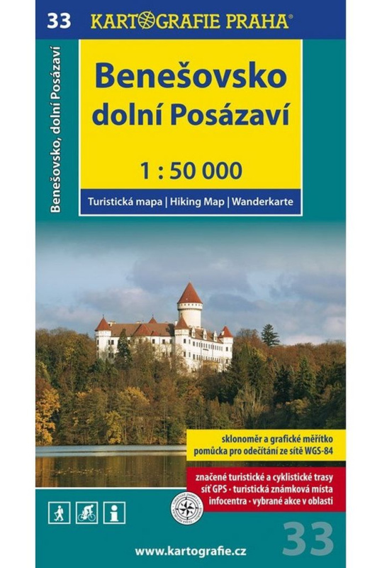 Benešovsko, dolní Posázaví - mapa Kartografie č.33 - 1:50 000