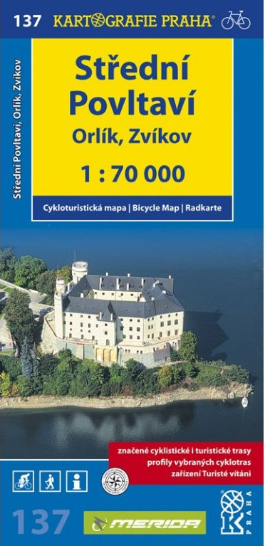 Střední Povltaví, Orlík, Zvíkov 1:70 000 (Cykloturistická mapa)
