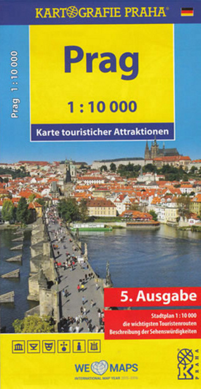 Prag - Karte touristischer Attraktionen /1:10 tis.