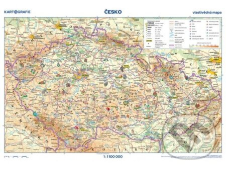 Česko – příruční vlastivědná mapa, 46 x 32 cm Kartografie