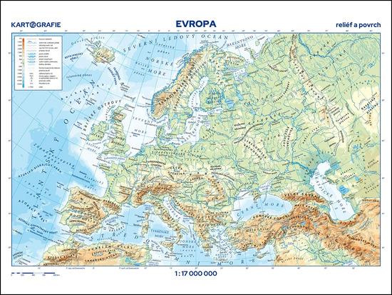 Evropa reliéf a povrch