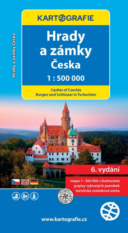 Hrady a zámky Česka 1:500 000 -