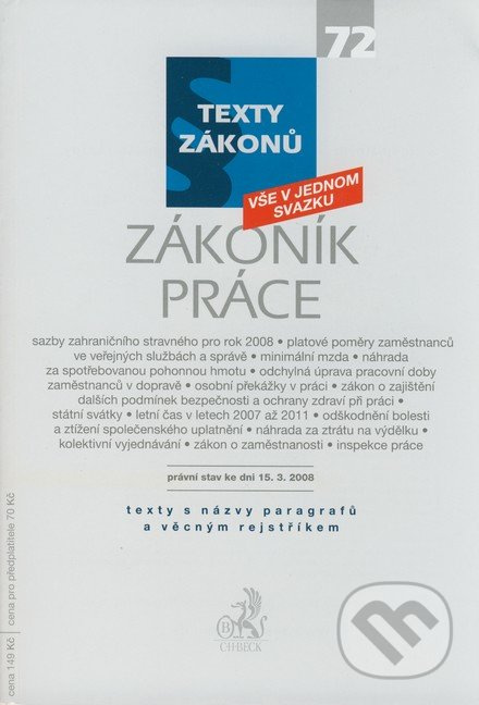 Zákoník práce (Právní stav ke dni 15.3.2008) - kniha z kategorie Pracovní právo