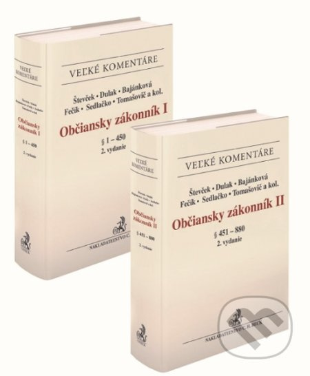 Občiansky zákonník I. a II. zväzok (Komentár) - kolektív autorov	Marek Števček, Anton Dulak, Jana Bajánková, Marián Fečík, František Sedlačko, Marek…