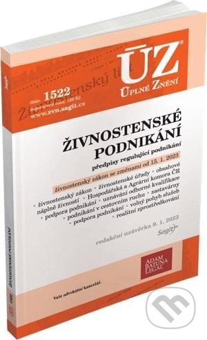 Úplné Znění - 1522 Živnostenské podnikání, volný pohyb služeb, podpora podnikání - kniha z kategorie Obchodní právo