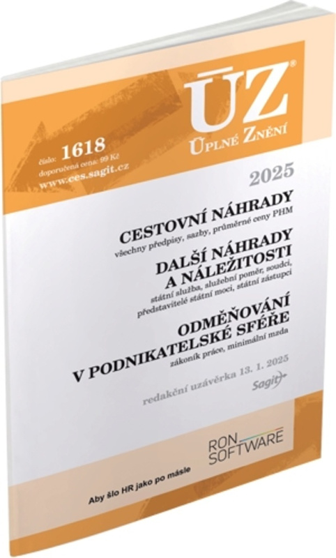 ÚZ 1618 Cestovní náhrady, Odměňování v podnikatelské sféře, 2025 Nakladatelství Sagit, a.s.