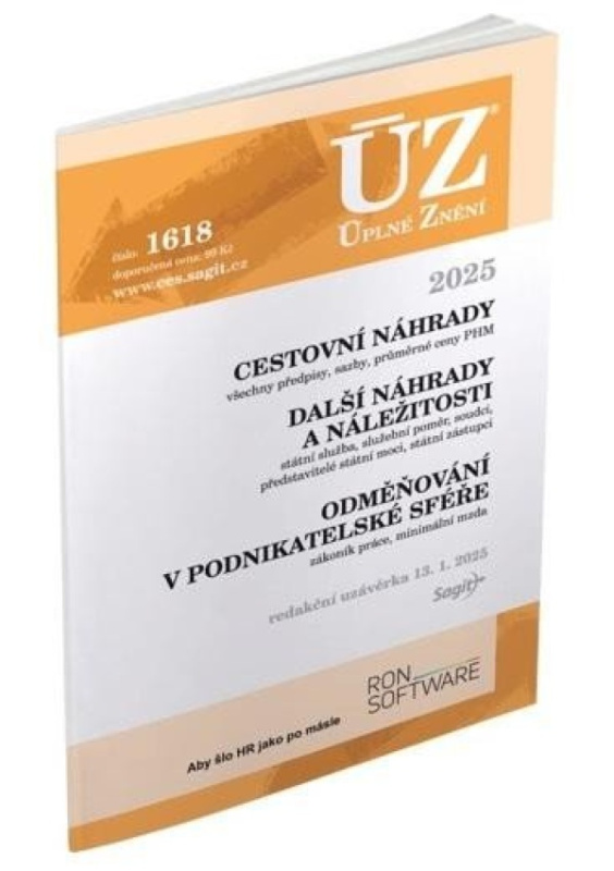 ÚZ 1618 Cestovní náhrady, Odměňování v podnikatelské sféře, 2025 Nakladatelství Sagit, a.s.