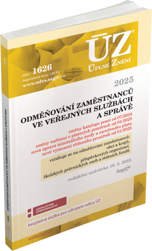 ÚZ 1626 Odměňování zaměstnanců ve veřejných službách a správě, 2025 Nakladatelství Sagit, a.s.
