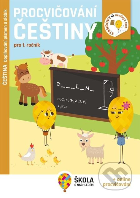 Procvičování češtiny pro 1. ročník - Doplňování písmen a slabik - Rozšiřující vzdělávací materiály Nakladatelství Fraus, s. r. o.