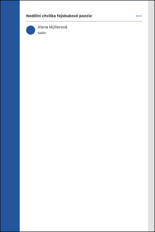 Nedělní chvilka fejsbukové poezie - Alena Müllerová - kniha z kategorie Poezie