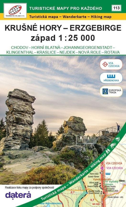 Krušné hory - Erzgebirge, západ 1 : 25 000 (Chodov, Horní Blatná, Johanngeorgenstat, Klingenthal, Kraslice, Luby, Nejdek, Nová Role, Rotava) / 113 Turistické mapy pro každého nezadán