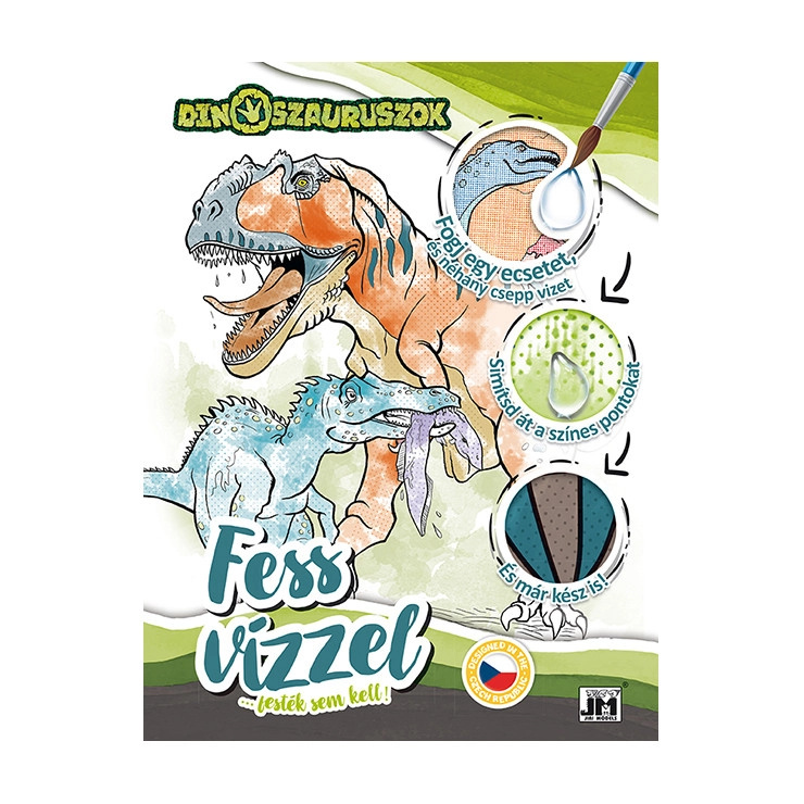 maluj vodou dinosauři – omalovánka (maďarská verze)