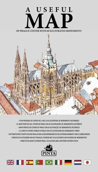 A USEFUL MAP (Praktická mapa centra Prahy s 69 ilustracemi historických památek (stříbrná))