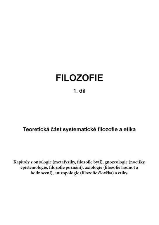 FILOSOFIE - 1. díl -  Jan Volf