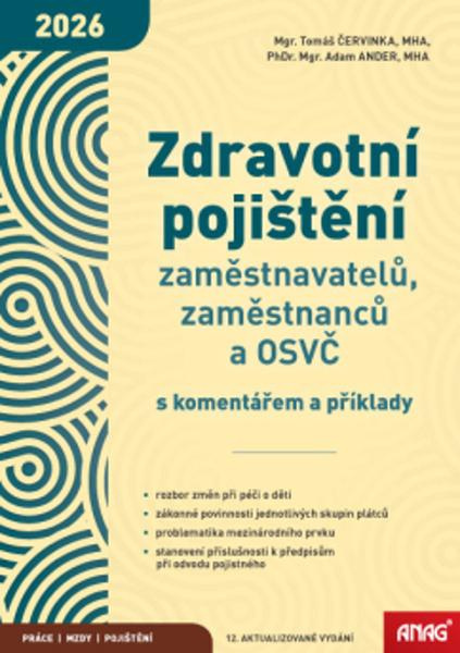 Zdravotní pojištění zaměstnavatelů, zaměstnanců a OSVČ s komentářem a příklady 2026