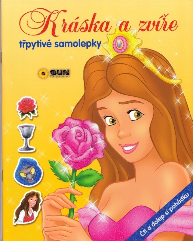 Kráska a zvíře samolepky- čti a dolep pohádku