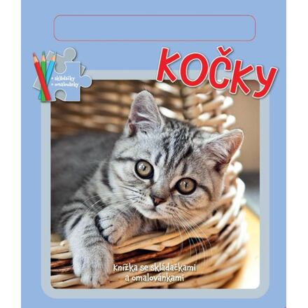 Kočky - Knižka se skládačkami, omalovánkami a pastelkou