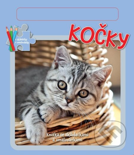 Kočky - Knižka se skládačkami, omalovánkami a pastelkou