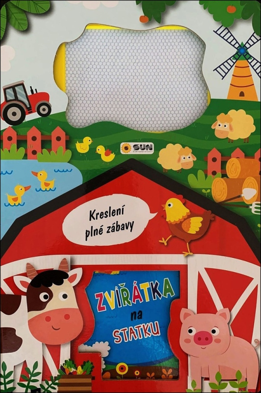 Zvířátka na statku - knížka a magnetická kreslící tabulka