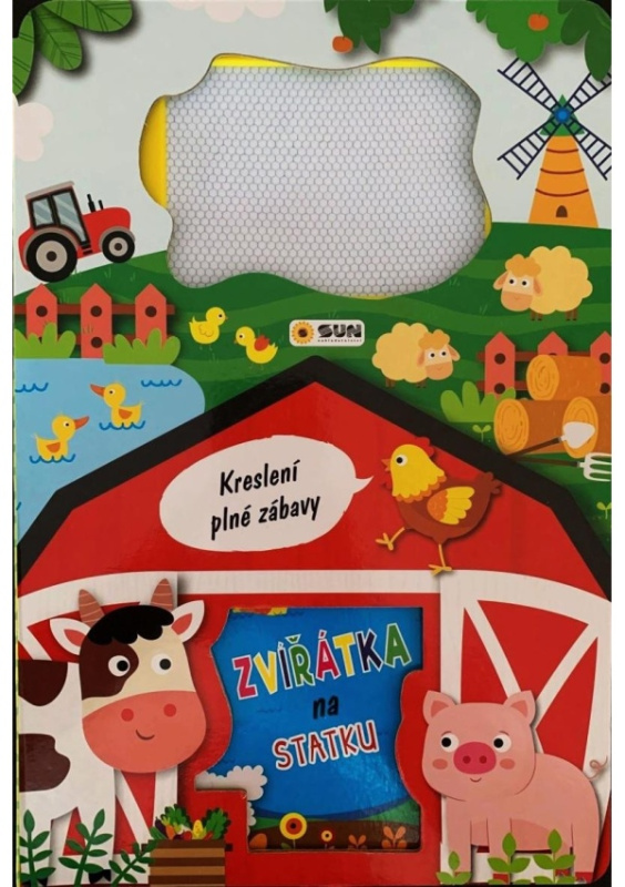 Zvířátka na statku - knížka a magnetická kreslící tabulka