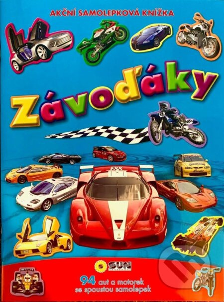 Závoďáky - akční samolepková knížka 94 aut a motorek