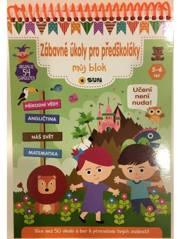 Zábavné úkoly pro předškoláky 5-6 let - Můj blok plný úkolů a samolepek