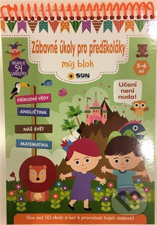 Zábavné úkoly pro předškoláky 5-6 let - Můj blok plný úkolů a samolepek